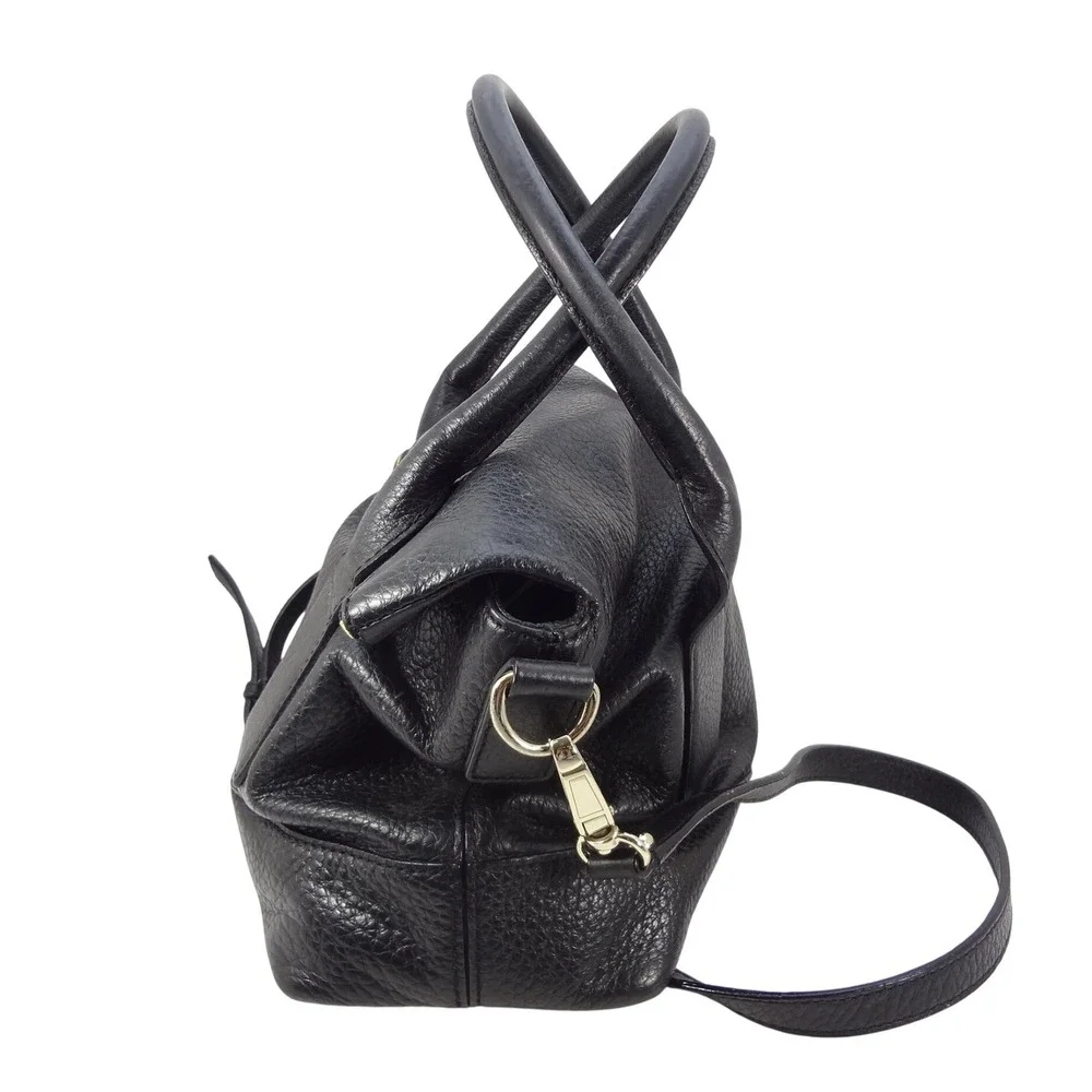 Kate‎ Spade New York Black Pebbled Leather Tassel Satchel Crossbody Bag